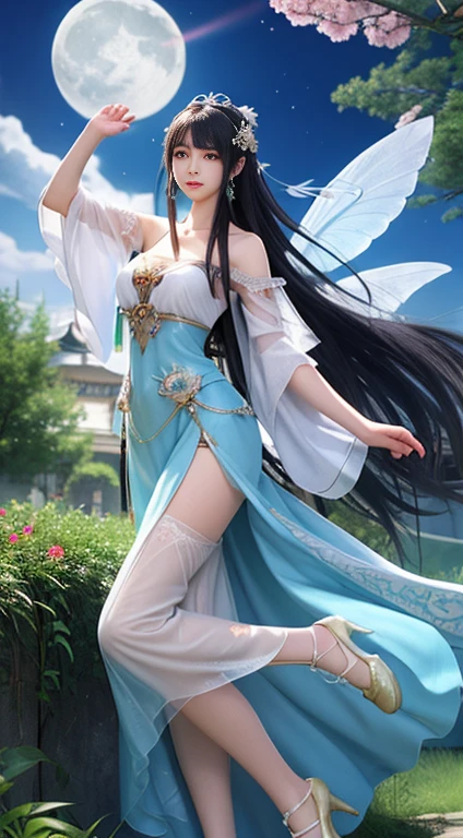 Moonlight的风景,A unique ancient costume goddess。Her gorgeous attire shines,The skirt flutters in the breeze,It looks elegant and dynamic。Her eyes are full of playfulness,As if blending into this peaceful nature。
This costume goddess wears a pair of stylish high heels,it seems incompatible with her性感。
Moonlight,The scenery is more hazy and beautiful。,Fairy Beauty,Makes people want to get closer,,it'Captivating,Unable to escape。,,,White skirt,,sit on the floor,,front,White high heels,,Beautiful ,Exposing gen pants