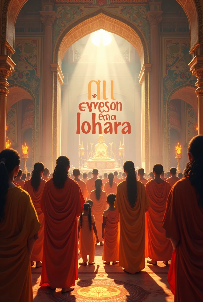 All people standing . In the middle of image the text is written " All Eyes On Lohara "give me the  best hindu image 