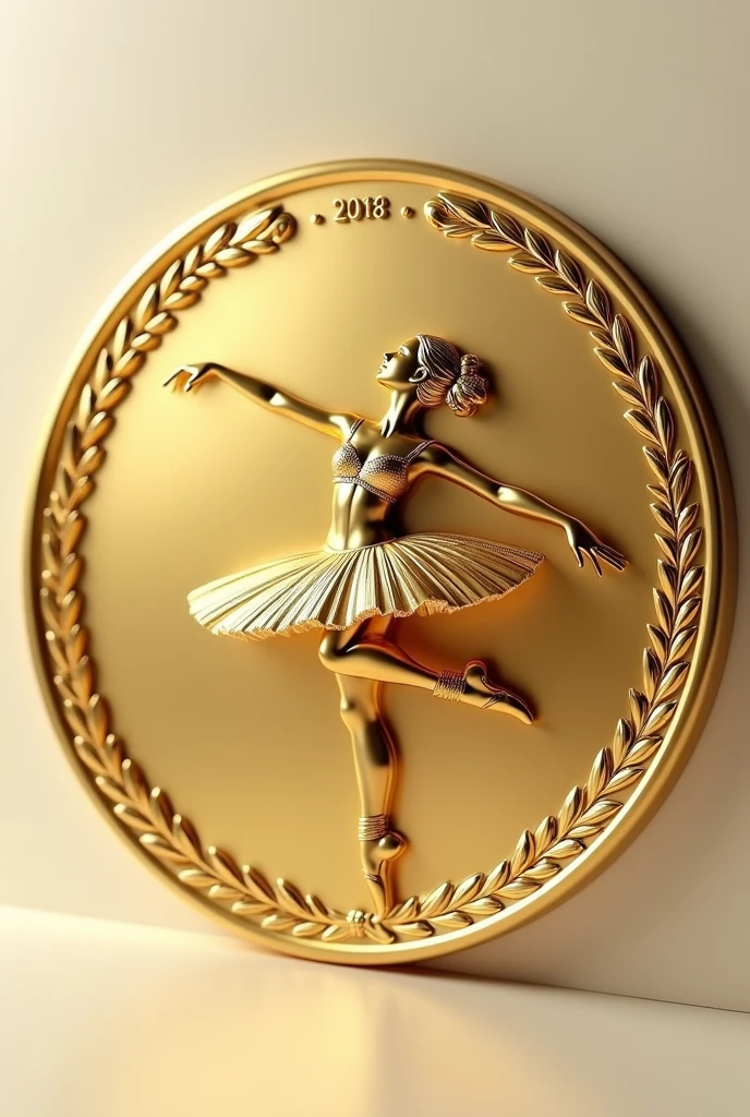 Make a real gold medal with a ballerina in the middle