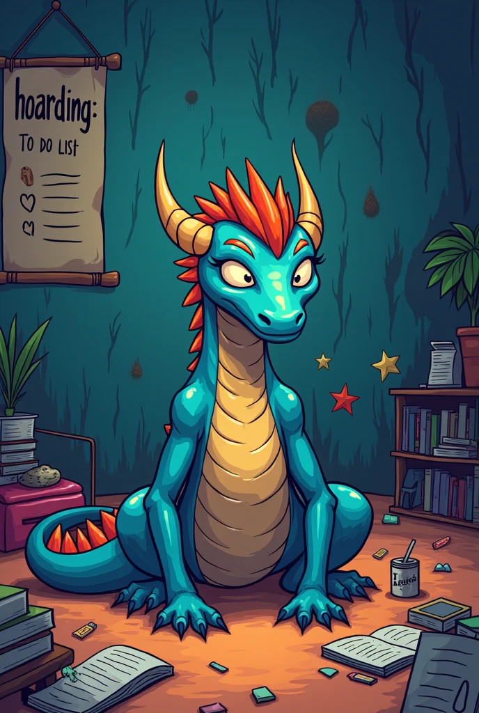 Caption: “When you’re a dragon but you still live with your parents.”
Image: A teenage dragon sitting in a cave bedroom, looking bored, with a poster that says “Hoarding: To Do List” and a mother dragon in the background yelling, “Clean up your hoard!”