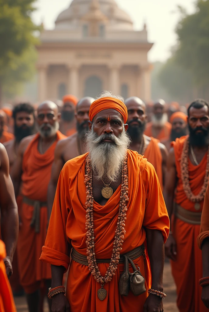 All people standing . In the middle of image the text is written with best font with " All Eyes On Lohara "give me the best hindu mens image