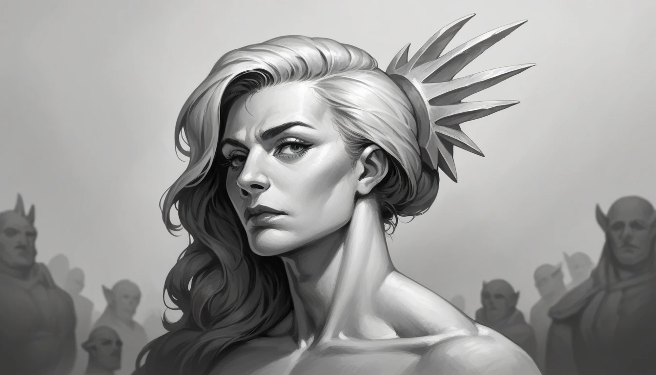 a portrait statue of the stoic Seneca in black and white 4K,Face lateral, super realistic wallpaper