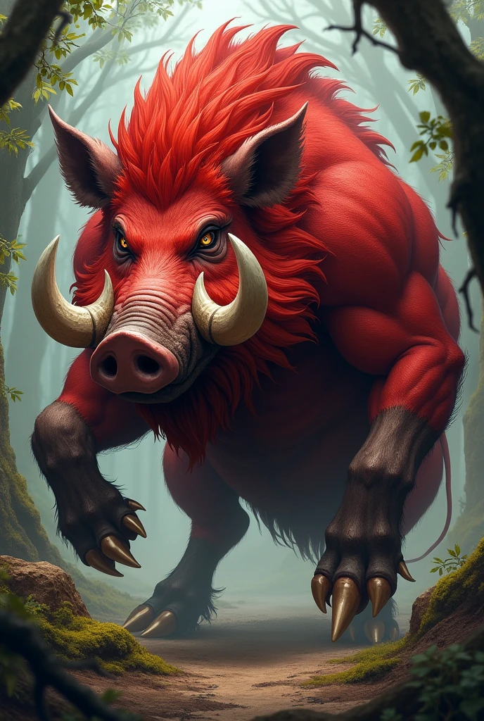 Cool red wild boar