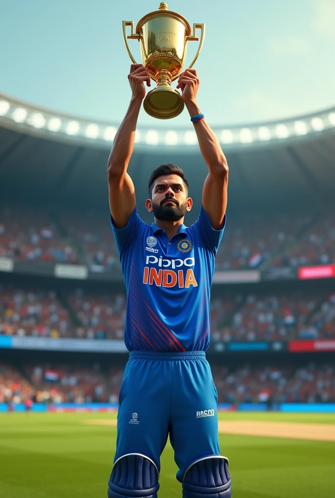Virat Kohli witt odi World Cup in his hand