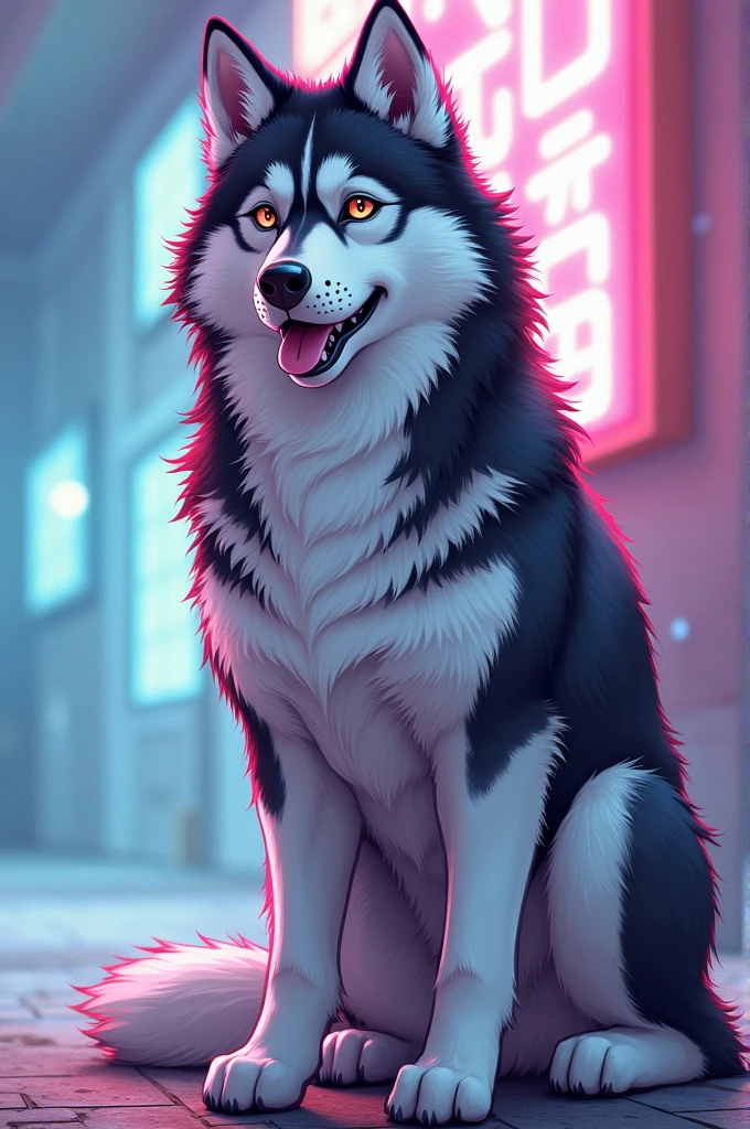 Husky furry full body anime style