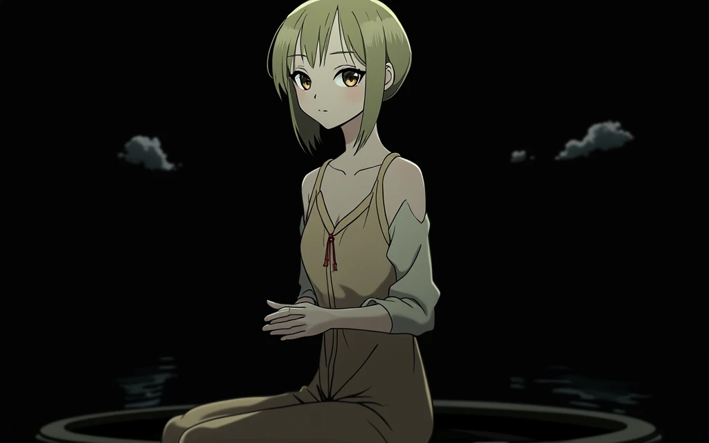 masterpiece, Best quality, 4K, uhd, Mishojo, drawing, beautiful eyes and detailed face, illustration, Sitting in a boat, In water