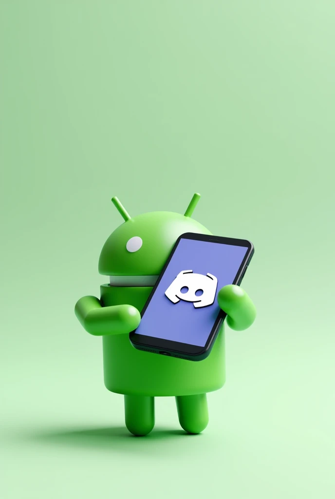 Google's Android system holding a cell phone with the Discord app logo