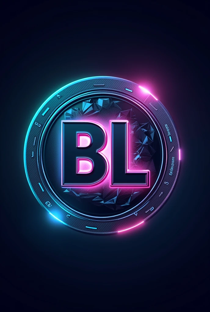 Create me a letter bl logo for my crypto token with neon background and bl should be black let it face in front