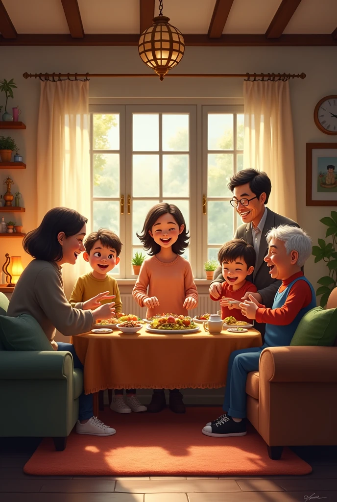 Picture about many relatives meet to celebrate