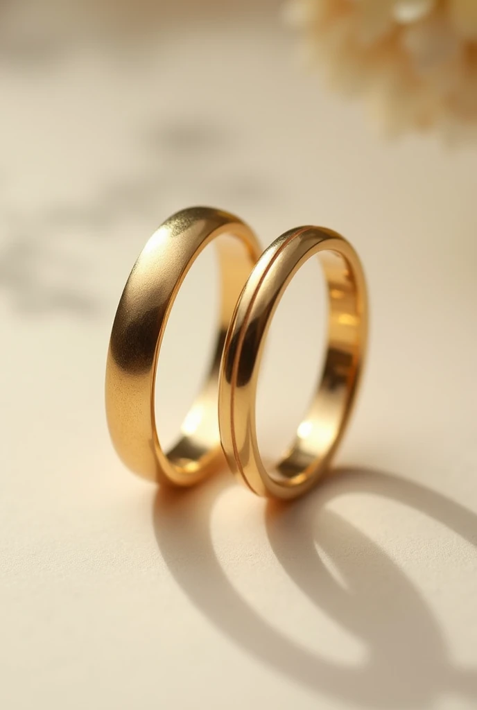 A pair of simple iguia wedding rings, in gold