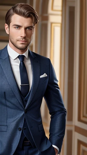 A handsome German man focus on the character's face
