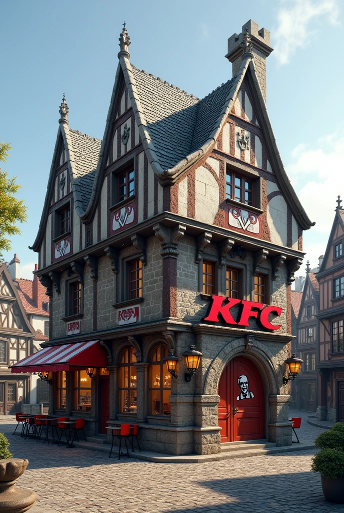 Mediaeval KFC restaurant building