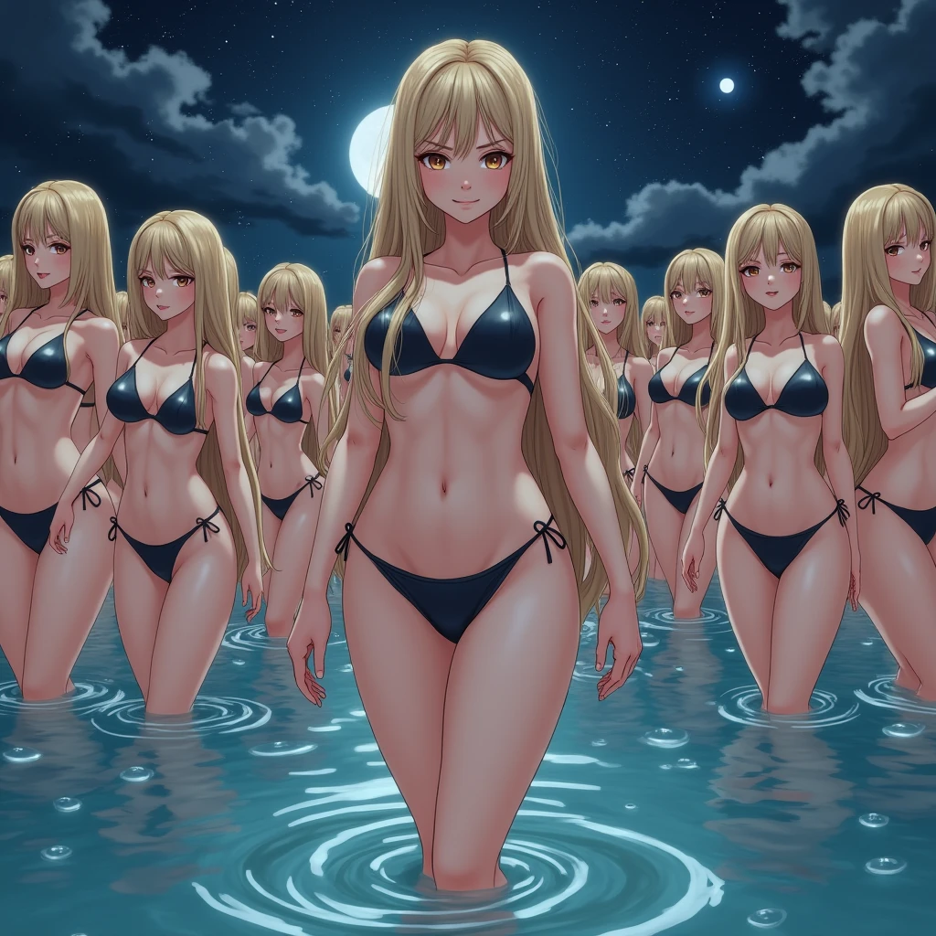 ((anime character Clone-girls Art)), ((Best Super High quality Clone-girls illustration Art)), (((16K, Highest quality, Ultra-high resolution))), (((((It's a very unrealistic and delusional worldview.))))), Blonde Girl, Swimwear, Very detailed美しい女体, Very detailed完璧な体の構造, ((Big Breasts)), (((A seductive smile))), ((((((((Highly detailed cloning depiction, 1girl-1,000,000,000,000,000,000,000,000,000,000,000,000clone-girls)))))))), (Very detailed, The detailed depiction of the proliferation of Clone-girls, ((With perfectly identical Clone-girls' bodies, With the exact same face as Clone-girls, With the exact same hairstyle as Clone-girls, Dressed exactly like the Clone-girls, Exactly the same height as the Clone-girls, 完璧にClone-girlsと同じ超Big Breasts), (((((1,000,000,000,000,000,000,000,000,000,000,000,000Clone-girls))))), (Very detailed depiction, From the surface of the water, 1,000,000,000,000,000,000,000,000,000,000,000,Over 000 people, Clone-girlsが, From face to upper body, Repeated extension々And wells up), night, Starry sky and full moon, walk, They approached me in groups, got close to me, and surrounded me., The girls were holding me tightly from both sides and I couldn't move., Countless girls suddenly pounce on me with force., Let's have harem sex right now!!!!!!, I will never let you go!!!!!, Let's feel good with countless breasts!!!!!