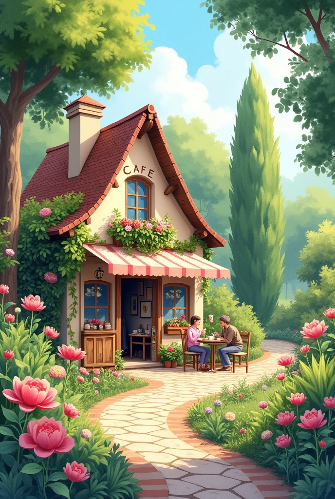 Water paint, garden coffee