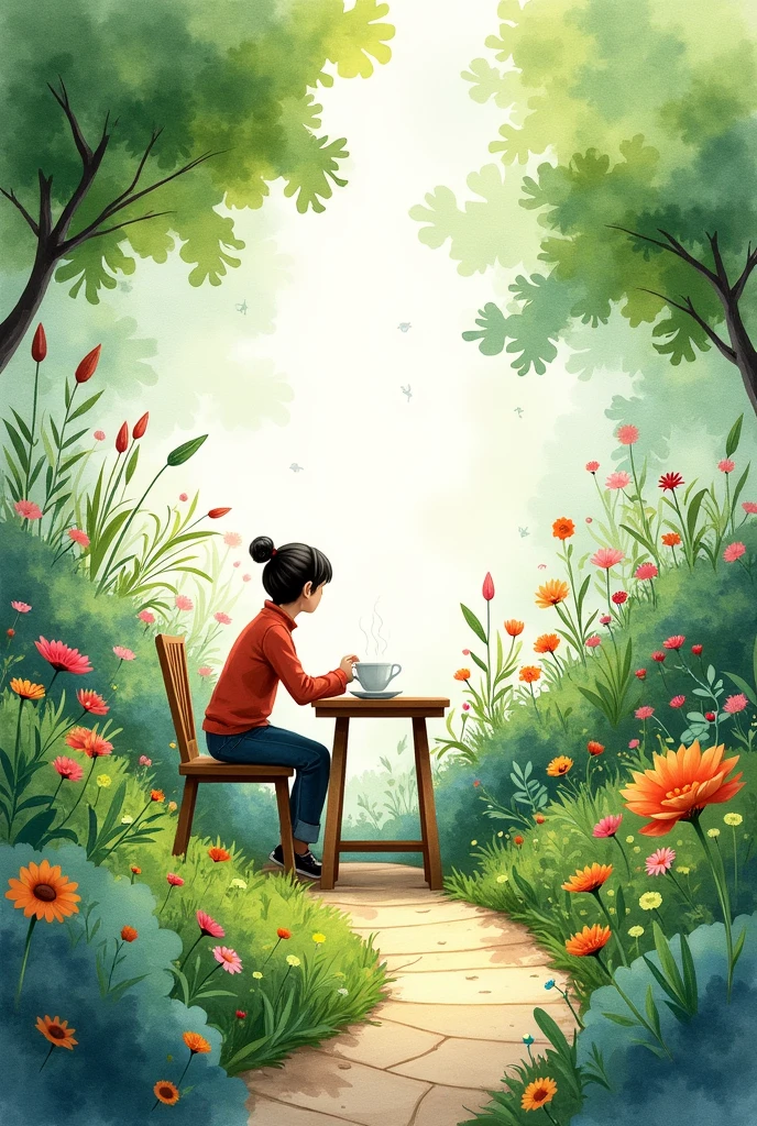 Water paint , garden coffee
