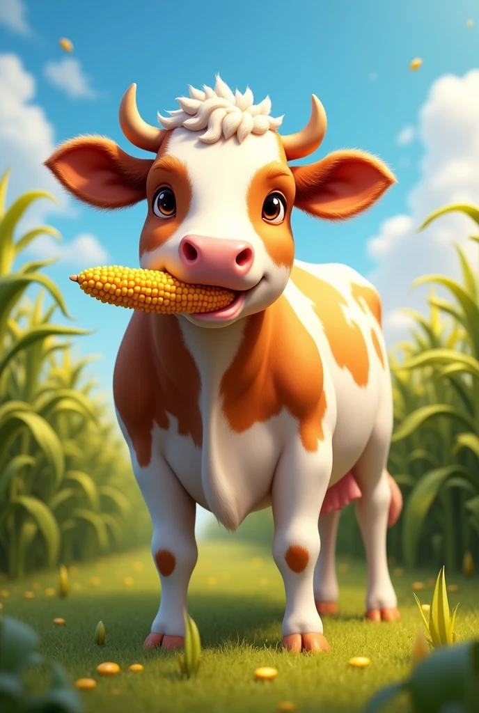GOLDEN CORN eating cow