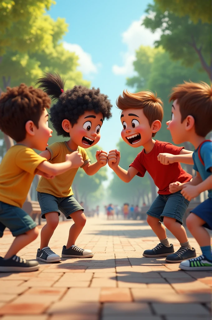 Children fight with friends