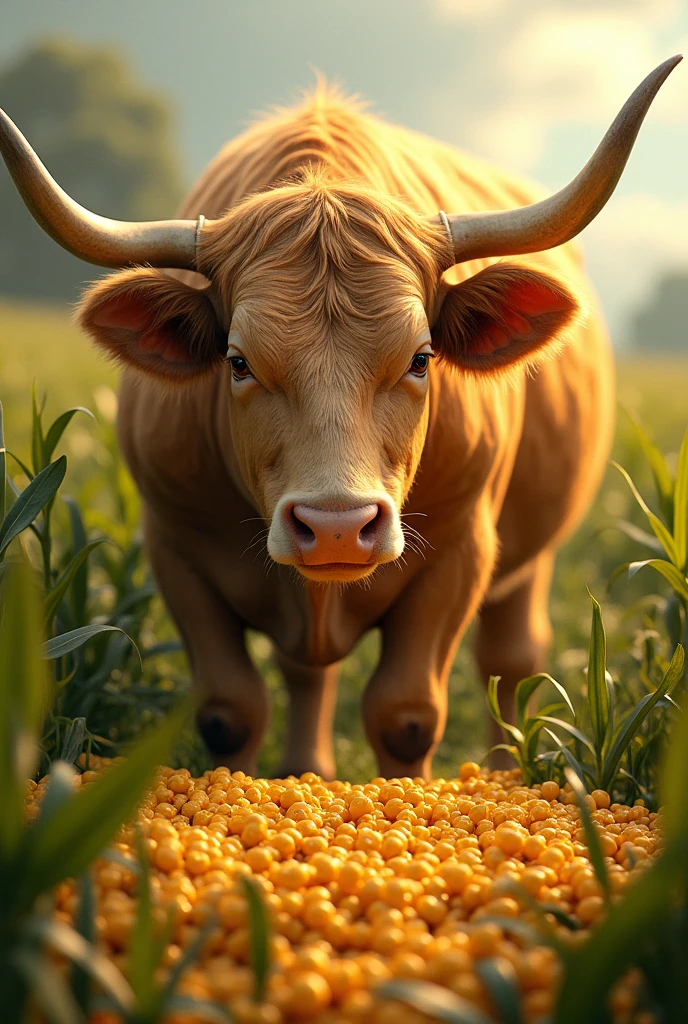 GOLDEN CORN eating cow
GOLDEN CORN SILAGE text 
