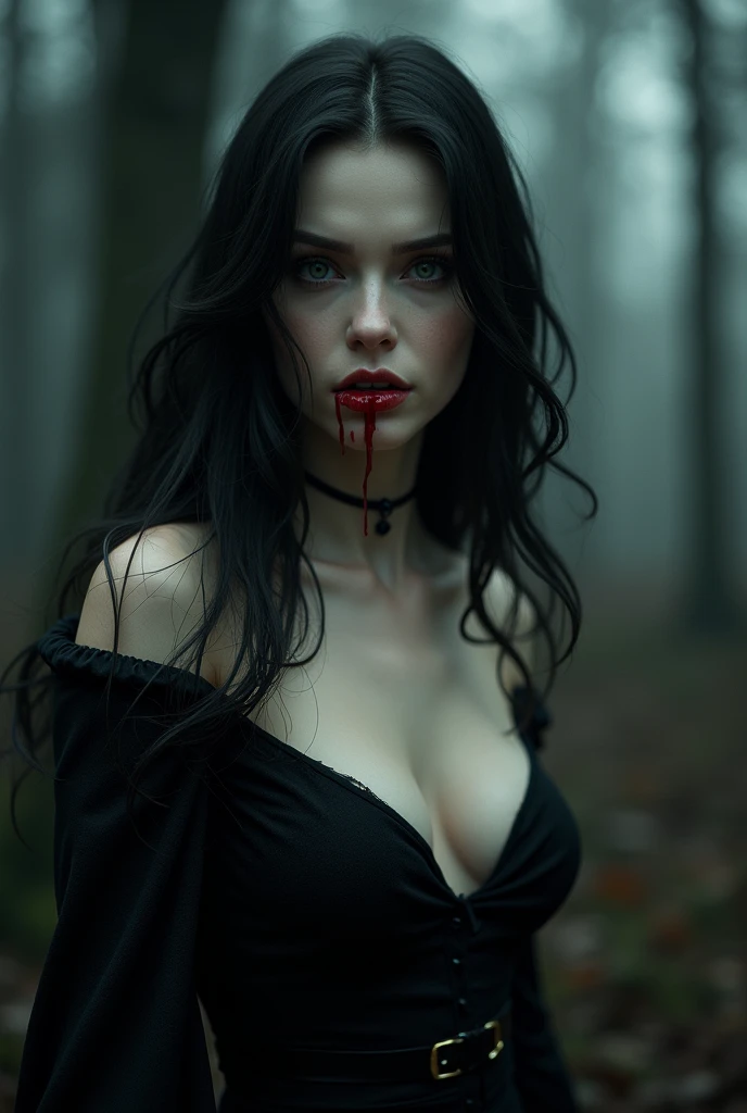 HYPER REALISTIC. A HOT FEMALE VAMPIRE AFTER HAVING HER FIRST MEAL.