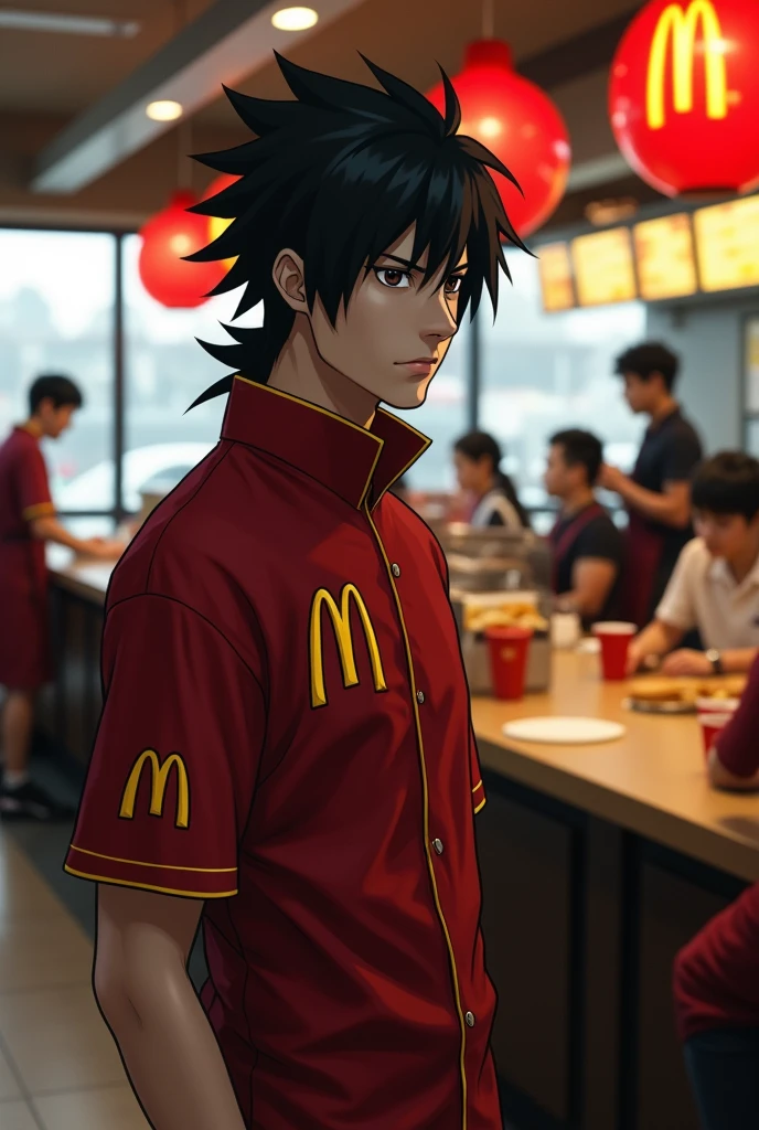 Uchiha Sasuke as a Mc Donald's Employee 