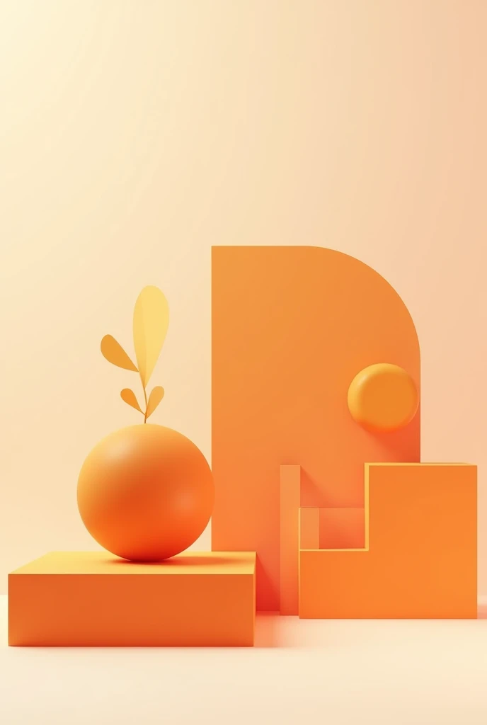 Minimalist aesthetic backgrounds with geometric shapes in orange color variations
