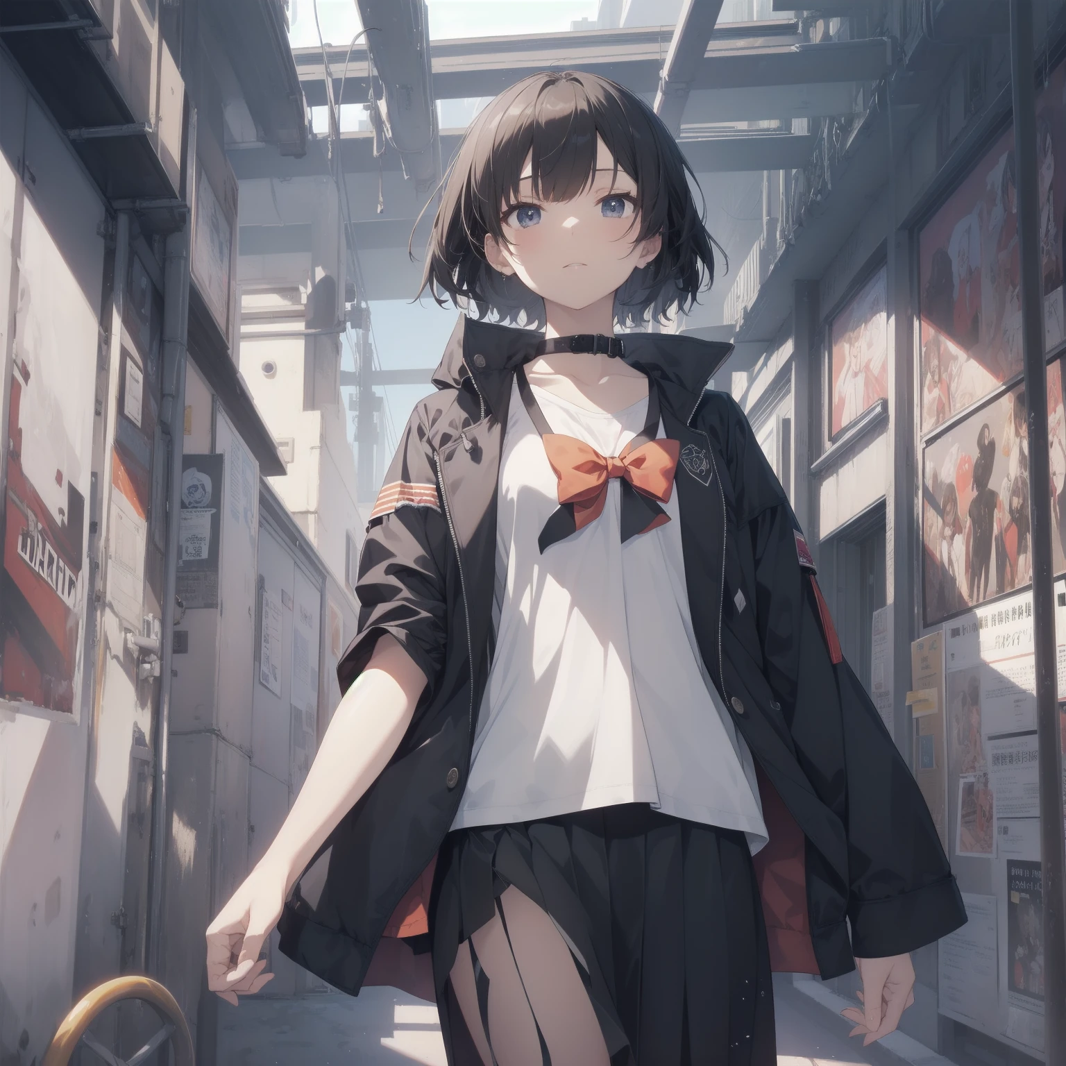 ultra-absurdres-Top quality by artist God, ultra-detailed, high resolution, anime moe artstyle, best anime 8k konachan wallpaper, pixiv contest winner, pool:2810, perfect anatomy,break, 1girl, (Please draw a girl walking sleepily to school alone. )break,(Solo,little female,13yo:1.3),Full limbs, complete fingers,a junior high school student, (very short hair), short cut, flat chest, , small butt, small black eyes, beautiful detailed eyes, well-proportioned iris and pupils, expressive eyes, highres detailed hair, soft expression, salor school_uniform, sailor collar, serahuku, bow, pleated skirt,(Detailed Lighting), (Detailed background), in the School commute route. break,super detailed skin, Best cinematic lighting powered by famous artist, 8k,beauty illustration,photoshop_(medium),very aesthetic,break,((artist:mery_(yangmalgage) )), artist:clamp ,artist:carnelian ,artist:kantoku ,
