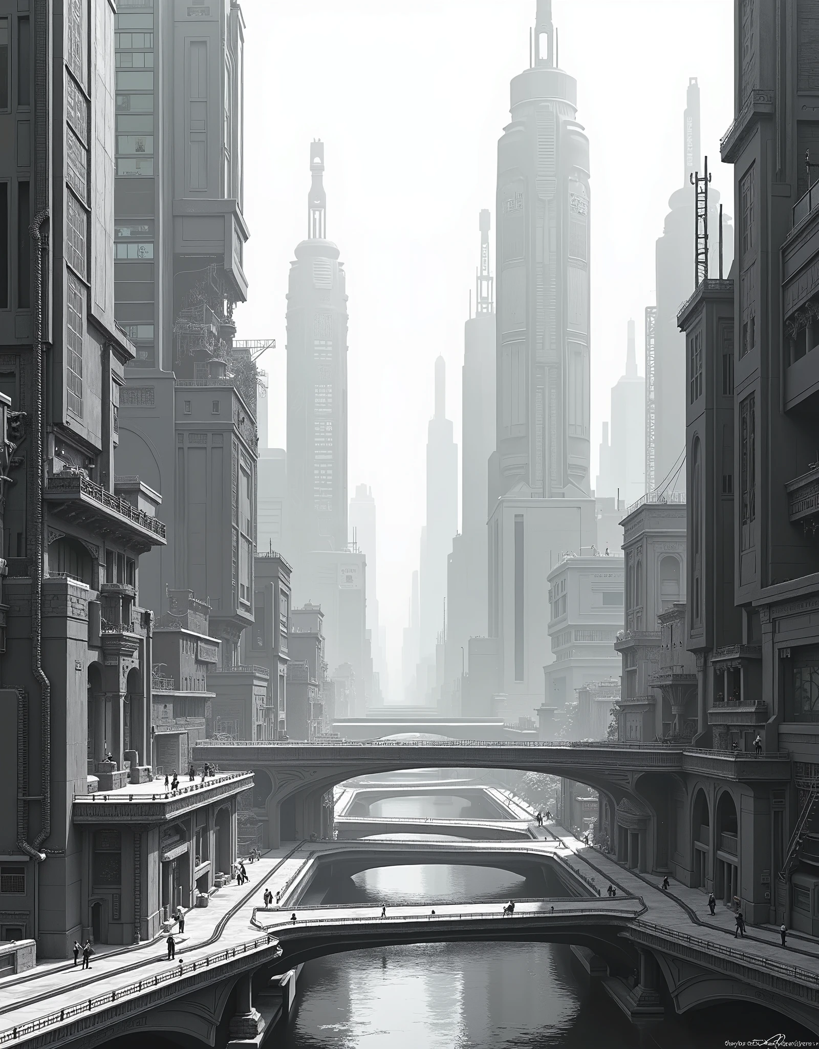  (((delicate:1.3))), ((((Highest quality:1.5)))) , design,((Monochrome :1.4)) , Cyber City