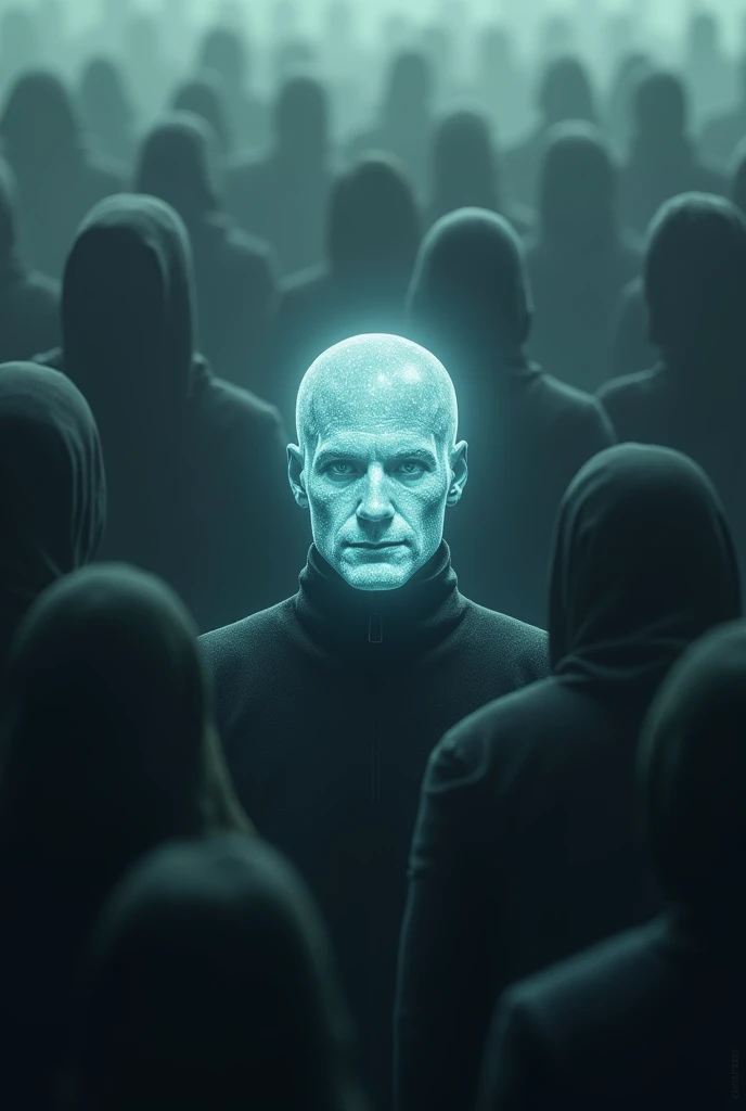 From a distance you can see a man, among thousands of people, but he is the only one who has a face shining with light like a crystal that radiates its luster, while the thousands of people just look like black shadows.