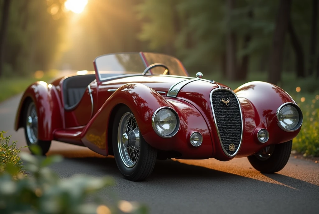 Alfa romeo'Old-style velomobiles、Shallow depth of field、(masterpiece:1.3) (最high quality:1.2) (high quality:1.1)、Cinematic Light, ((Cinema Lighting),(Natural light),(High level of artistry),(artistic),(Genuineと見分けがつかない品質),RAW Photos,Genuine,Genuine,High resolution,RAW Photos,masterpiece, beautiful,