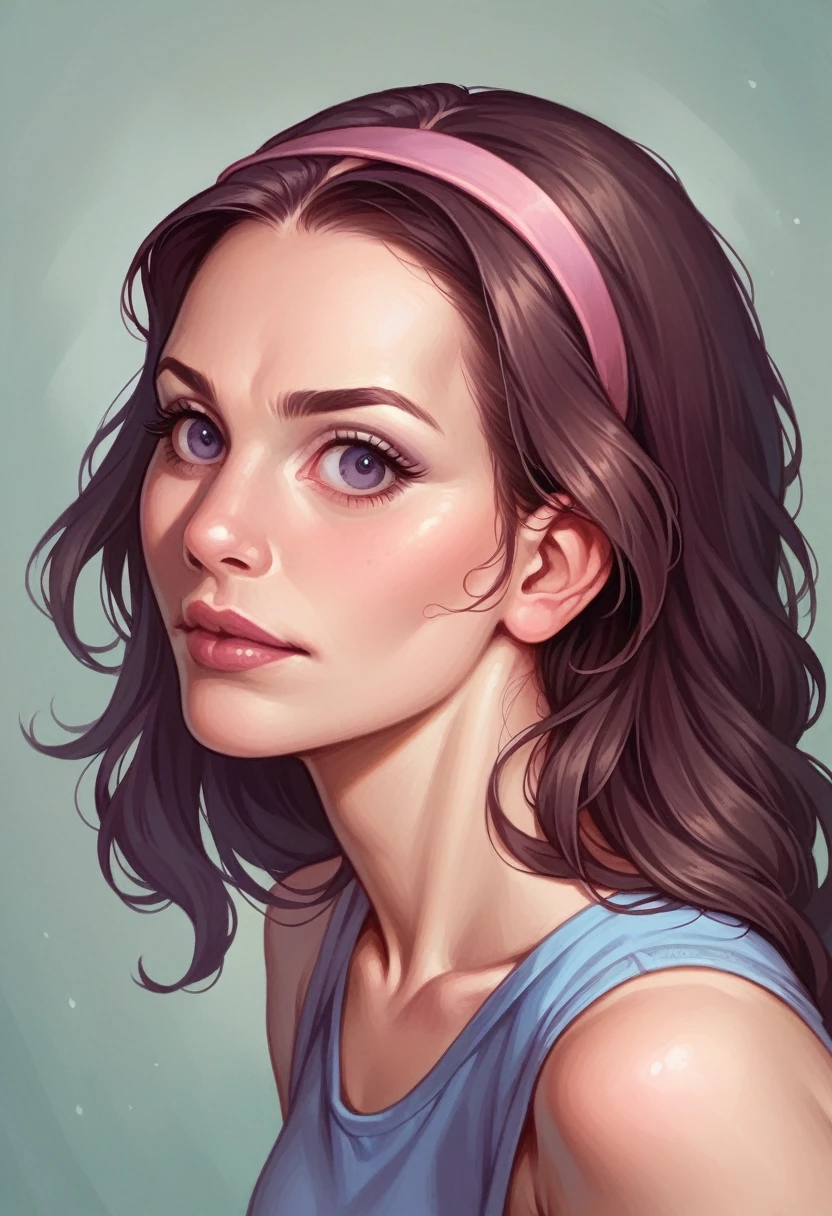 portrait belle brunette, haut du corp, épaules nues, portrait High résolution, realism, real human