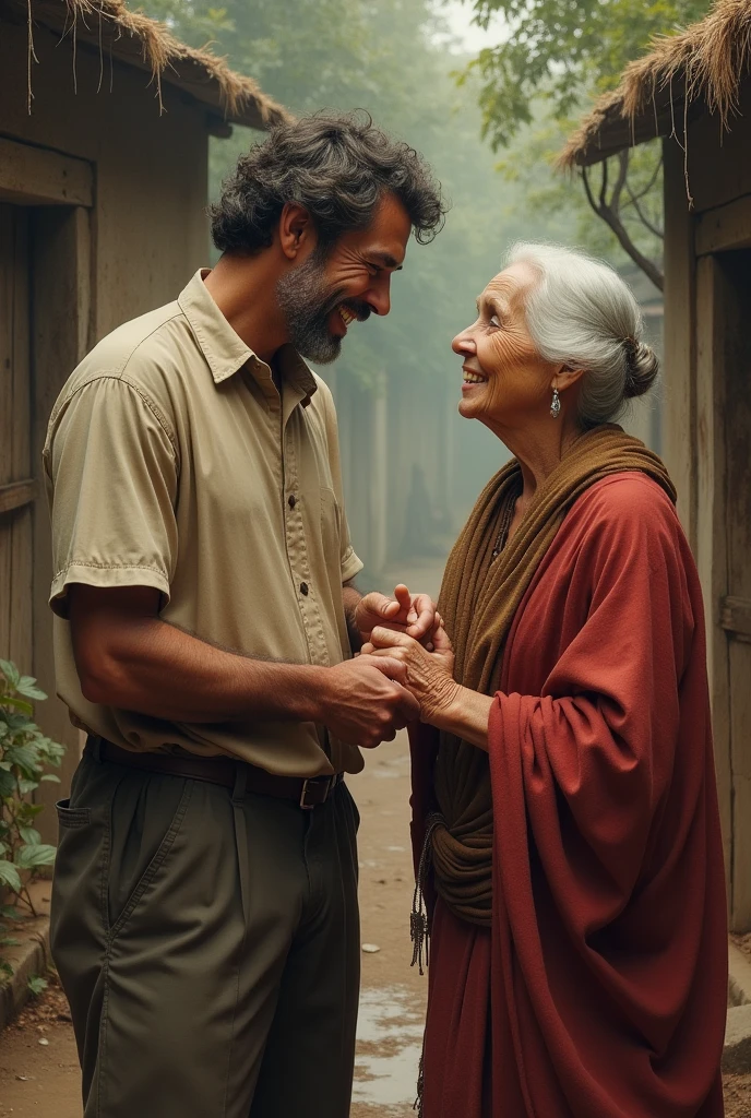 The poor man became rich one day and thanked the old woman and said,
