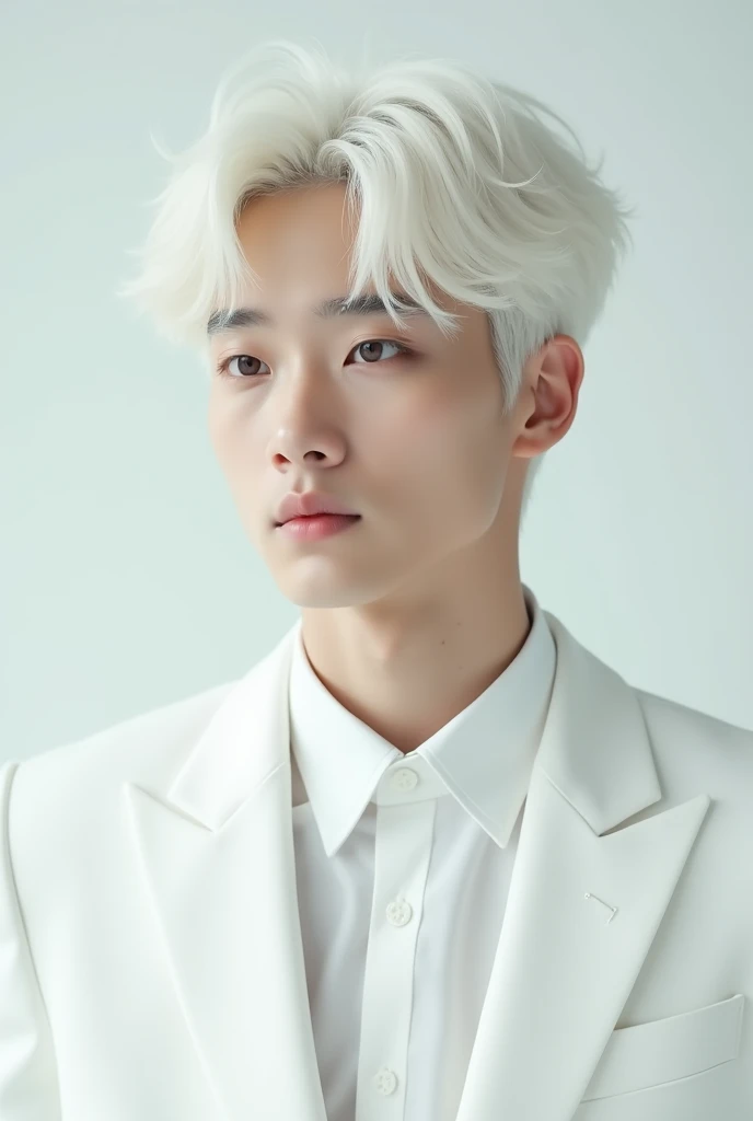 Handsom,white hair,white suit,korea cute,tenager