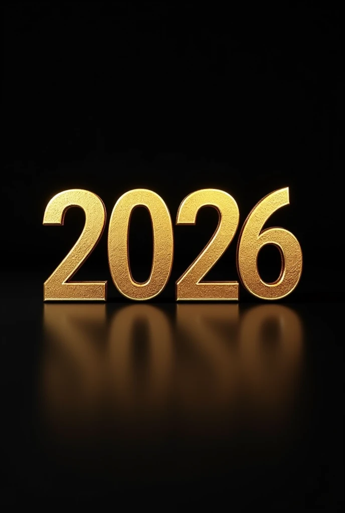 2026 number 2026 make fonts with golden texture bold Stylish fond black background 