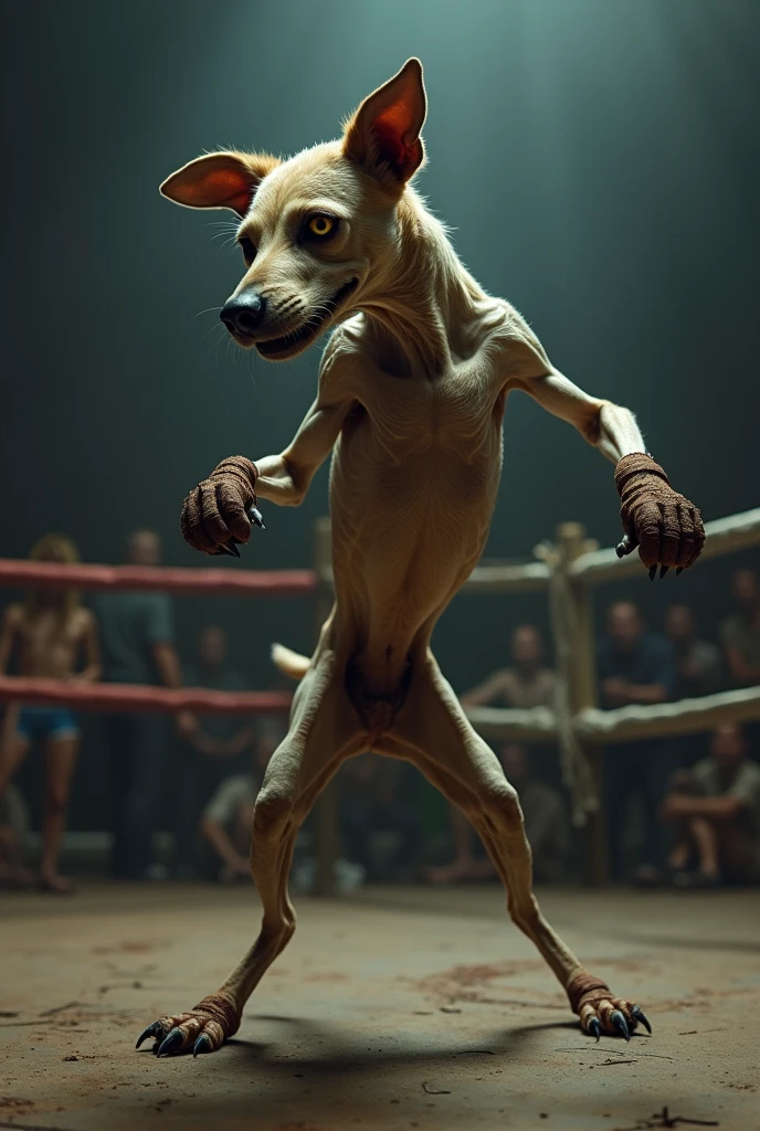 Skinny dog boxing
