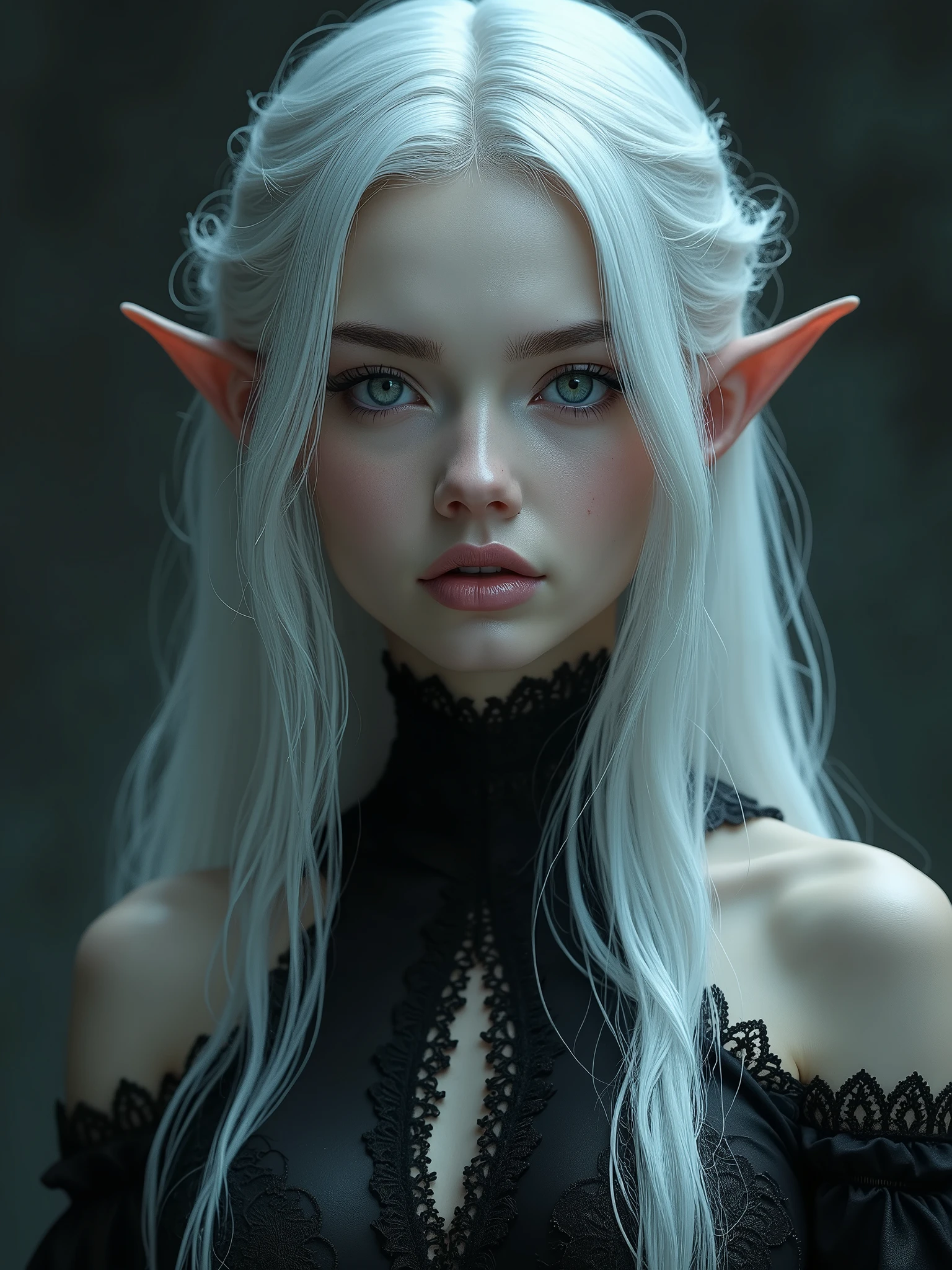 dark queen flawles face,white long hair,beautiful,masterpiece