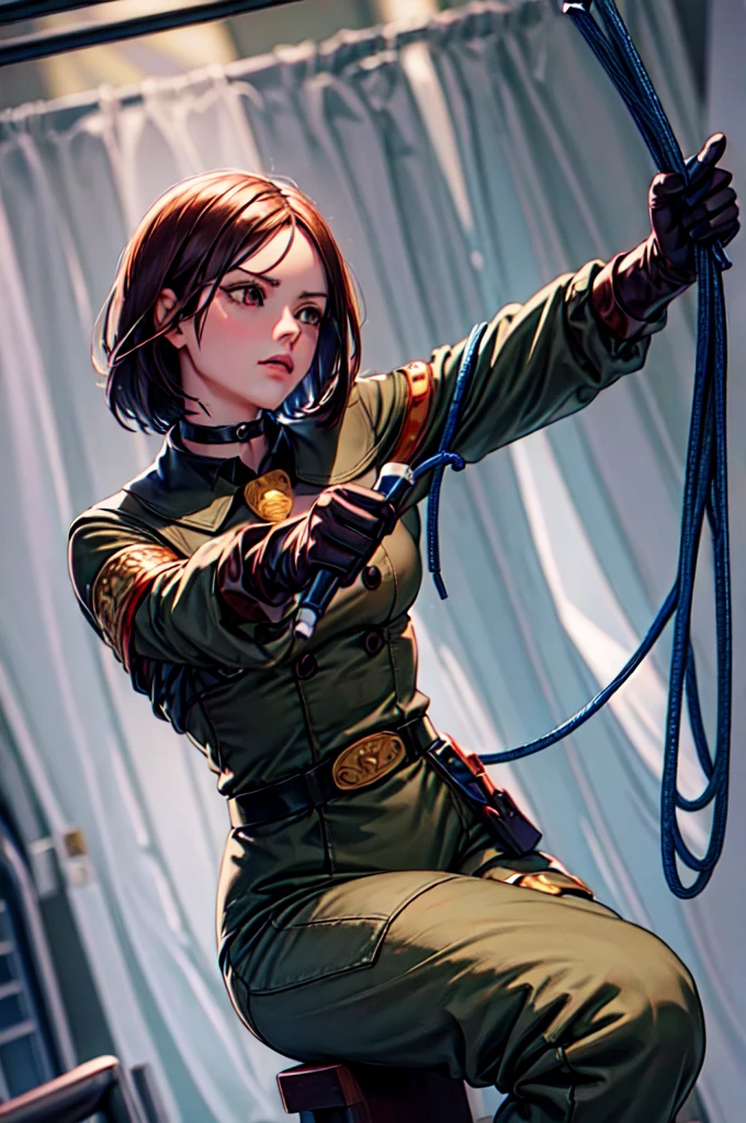 whipms, gloves, uniform, military, military uniform,belt, choker, pants, whip