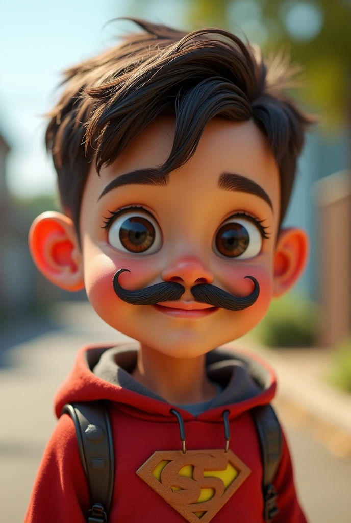 Boy ls Born With a Mustache and Discovers That He Has Superpowers . ,realistic