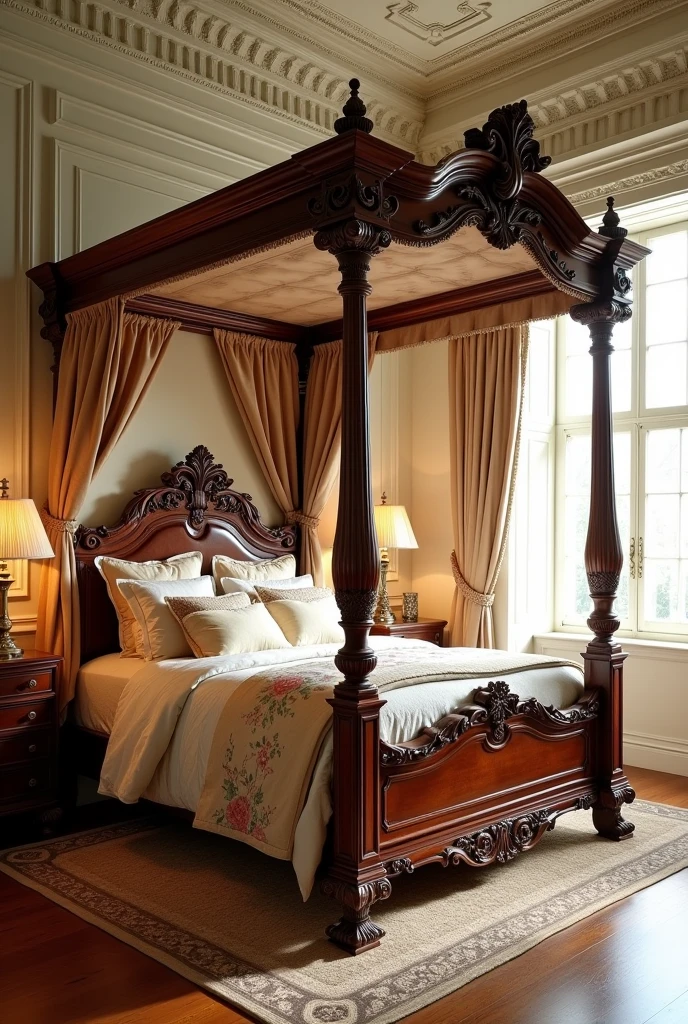 An elegant bed 
