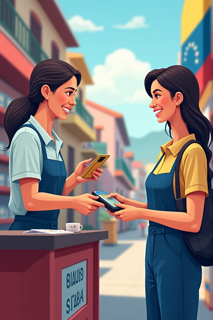 Mobile payment image of the Venezuelan bank for retail sales