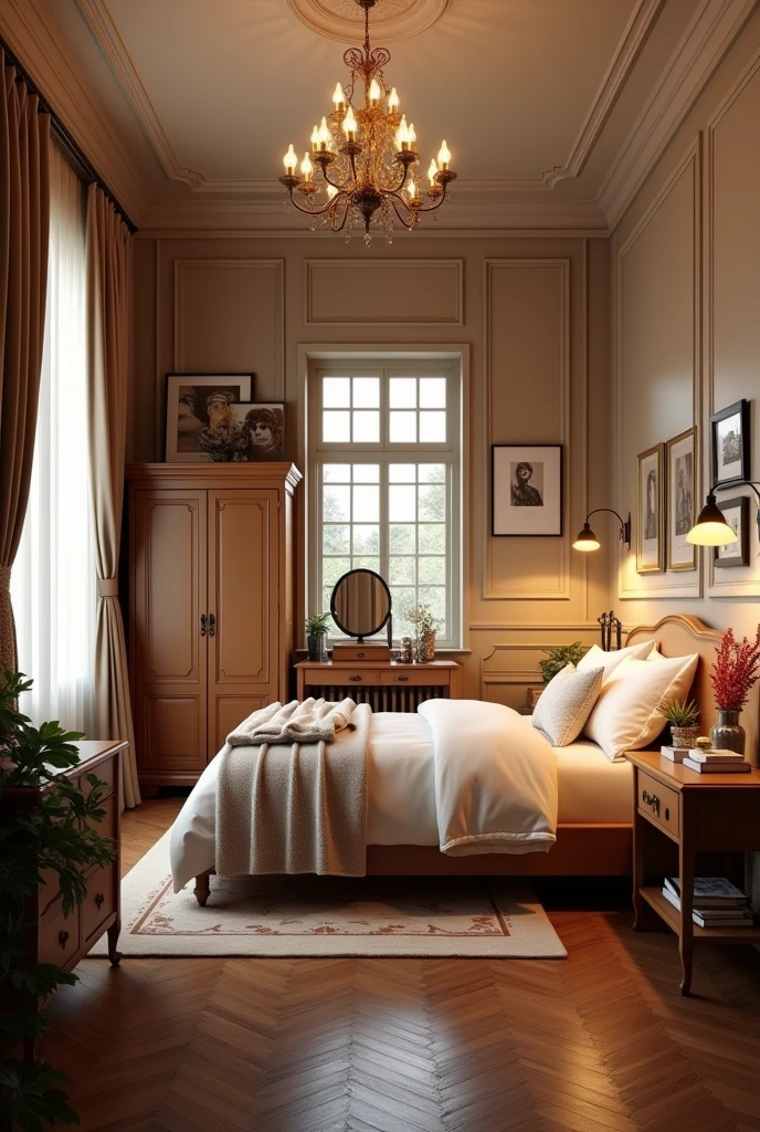 12×12 room a almira , a dressing table, a bed how to set