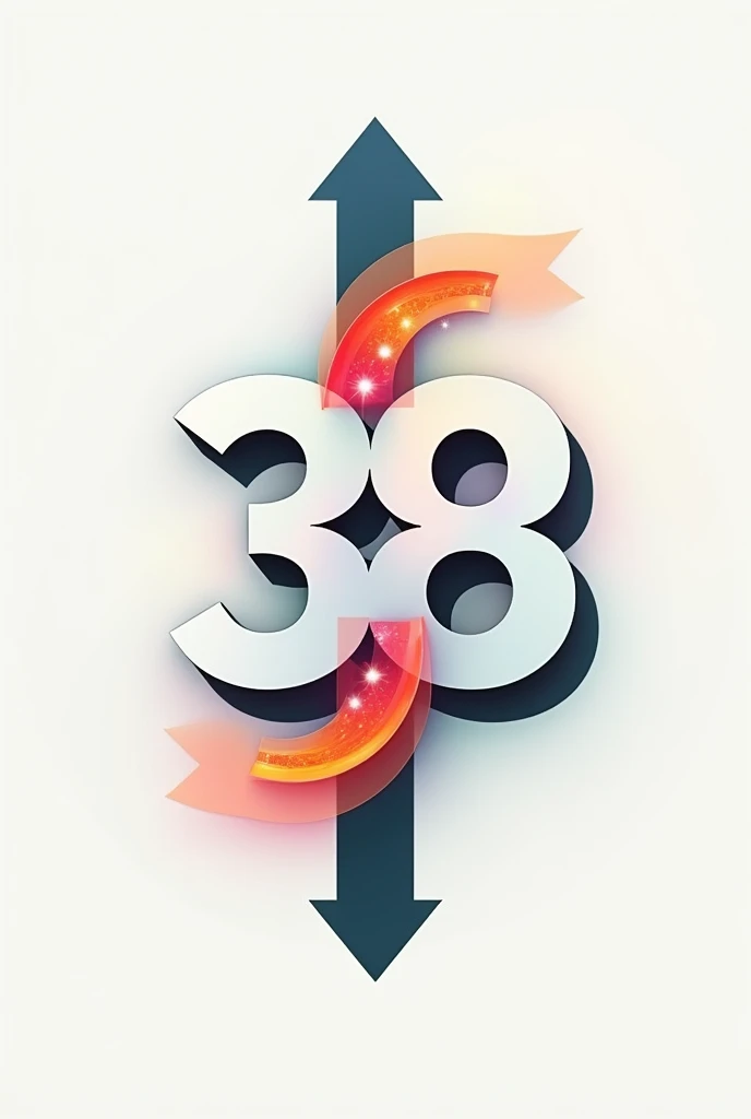 the number 38 with an arrow above and below , suggesting inversion for number 83