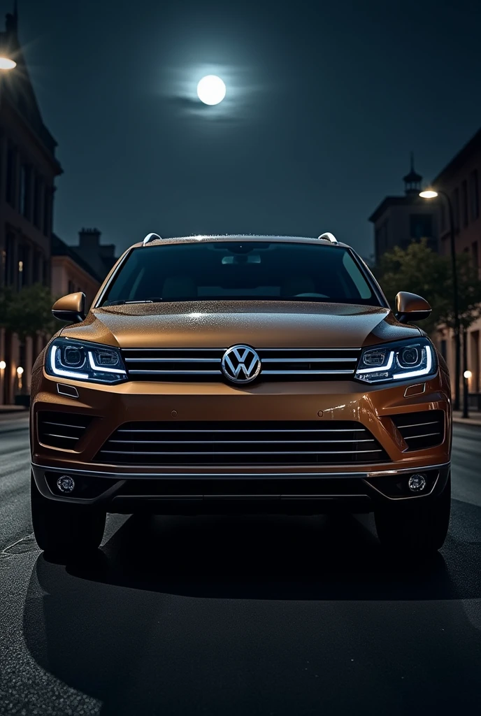 2016 Volkswagen Touareg, brown, night, 0% black window tint