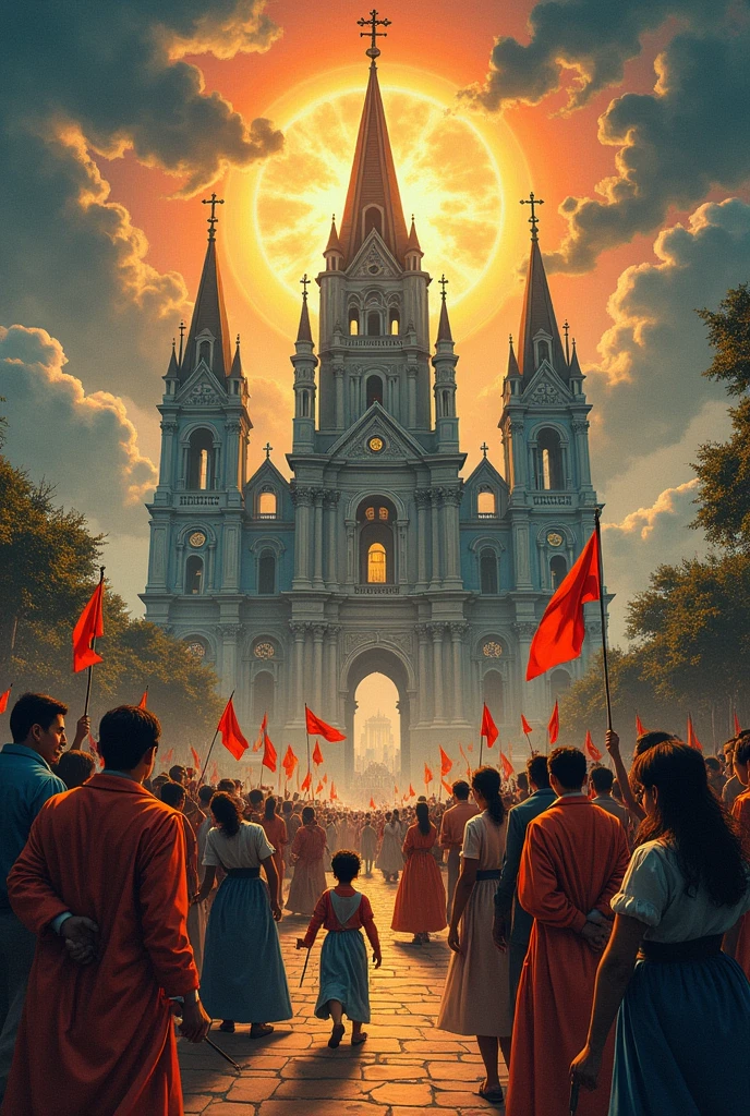 Create a poster depicting the social changes in the 19th century Philippines during Jose Rizal's time. Show the class structures during that time and the role of the Catholic church. The impact of education and liberal ideas. And lastly, the key social movements and their impacts.