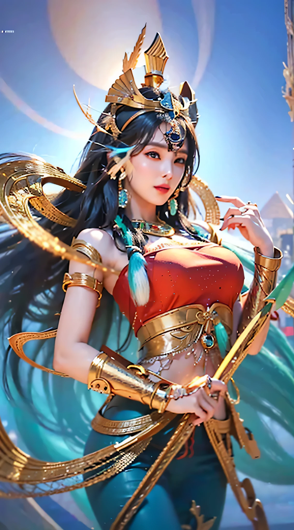 best quality, masterpiece, photo realistic, intricate details, raw photo, photon rendering, octane render, absurdres, ultra detailed, detailed face, detailed skin, trending on artstation, 8k masterpiece, cinematic lighting, ( (1girl)),((solo)),((looking_at_viewer)),trending on cg society,plasticien,((black long hair)),((beautiful woman)),(Smile),sexy lingerie, lingerie, underwear, bra,((Egyptian pyramid)),((sexy)),wind blowing hair, ((flowing hair)),happy,fashion magazine,