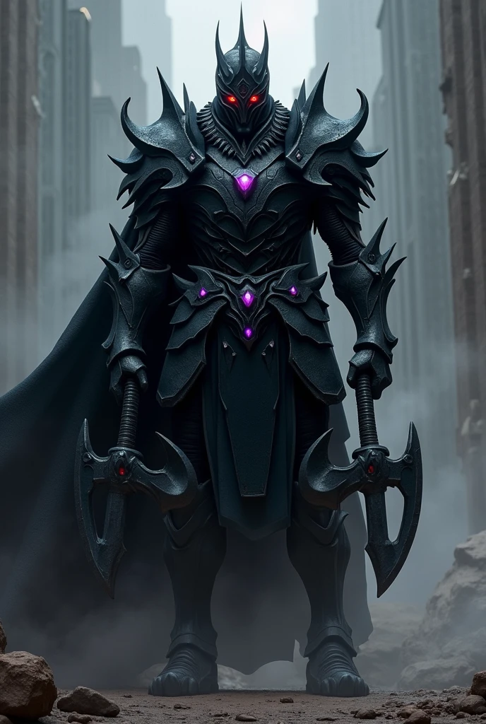 ชาโดว์ไนท์ (Shadow Knights) เป็นอสูรที่ทรงพลังและน่ากลัว มีลักษณะที่สะท้อนถึงพลังแห่งความมืดและการต่อสู้ที่ไม่รู้จบ พวกมันเป็นนักรบที่เกิดจากเงามืดและพลังชั่วร้าย มีทักษะในการต่อสู้สูงและไม่เกรงกลัวต่อความตาย
### **ลักษณะของชาโดว์ไนท์:**
#### **1. รูปร่างและขนาด:**
- **รูปร่างสูงใหญ่และสง่างาม:** ชาโดว์ไนท์มีรูปร่างที่สูงใหญ่และกำยำ บ่งบอกถึงความแข็งแกร่งทางกายภาพและการฝึกฝนที่เข้มงวดของพวกมัน
- **ชุดเกราะสีดำสนิท:** ชาโดว์ไนท์สวมชุดเกราะสีดำสนิทที่ทำจากโลหะที่ถูกหล่อหลอมจากพลังแห่งความมืด ชุดเกราะนี้มีลักษณะทึบและมีน้ำหนักมาก แต่ชาโดว์ไนท์สามารถเคลื่อนไหวได้อย่างคล่องแคล่วและรวดเร็วแม้จะสวมใส่ชุดเกราะนี้
#### **2. ลักษณะภายนอก:**
- **หมวกเกราะที่ปกปิดใบหน้า:** ชาโดว์ไนท์มักสวมหมวกเกราะที่ปิดบังใบหน้า ทำให้ไม่สามารถมองเห็นหน้าตาที่แท้จริงของพวกมันได้ บางครั้งดวงตาใต้หมวกเกราะอาจเรืองแสงเป็นสีแดงหรือสีม่วง สะท้อนถึงพลังชั่วร้ายที่ขับเคลื่อนพวกมัน
- **อาวุธประจำตัว:** ชาโดว์ไนท์มักถือดาบยาวหรือขวานขนาดใหญ่ที่ทำจากโลหะแห่งความมืด อาวุธเหล่านี้ถูกสร้างขึ้นเพื่อทำลายล้างศัตรูและมีความแข็งแกร่งพิเศษ
#### **3. ความสามารถพิเศษ:**
- **การซ่อนตัวในเงามืด:** ชาโดว์ไนท์สามารถหลอมรวมตัวเองกับเงามืด ทำให้พวกมันสามารถซ่อนตัวหรือเคลื่อนไหวโดยไม่ถูกตรวจจับได้ในพื้นที่ที่มีเงาหรือแสงสลัว
- **การเรียกพลังแห่งความมืด:** ชาโดว์ไนท์สามารถเรียกพลังแห่งความมืดมาเสริมความแข็งแกร่งของตนเอง หรือใช้สร้างบาเรียป้องกันจากการโจมตีของศัตรู
- **การโจมตีด้วยความเร็วและความแม่นยำ:** แม้ว่าชาโดว์ไนท์จะดูเหมือนมีน้ำหนักมากจากชุดเกราะและอาวุธ แต่พวกมันสามารถโจมตีด้วยความเร็วและความแม่นยำสูง ทำให้ศัตรูประหลาดใจและยากที่จะป้องกัน
#### **4. พฤติกรรมและการต่อสู้:**
- **การต่อสู้ที่ไม่รู้จักความเหนื่อยล้า:** ชาโดว์ไนท์เป็นนักรบที่ไม่รู้จักความเหนื่อยล้า พวกมันสามารถต่อสู้ได้อย่างต่อเนื่องเป็นเวลานานโดยไม่รู้สึกเหนื่อยหรือล้า ซึ่งทำให้พวกมันเป็นศัตรูที่น่ากลัวอย่างยิ่ง
- **ความจงรักภักดีต่อผู้สร้าง:** ชาโดว์ไนท์จงรักภักดีต่อผู้สร้างหรือผู้บัญชาการของพวกมันอย่างไม่มีเงื่อนไข และจะทำตามคำสั่งอย่างเคร่งครัด แม้ว่าจะต้องแลกด้วยชีวิตของตนเอง
#### **5. การปรากฏตัว:**
- **ปรากฏตัว