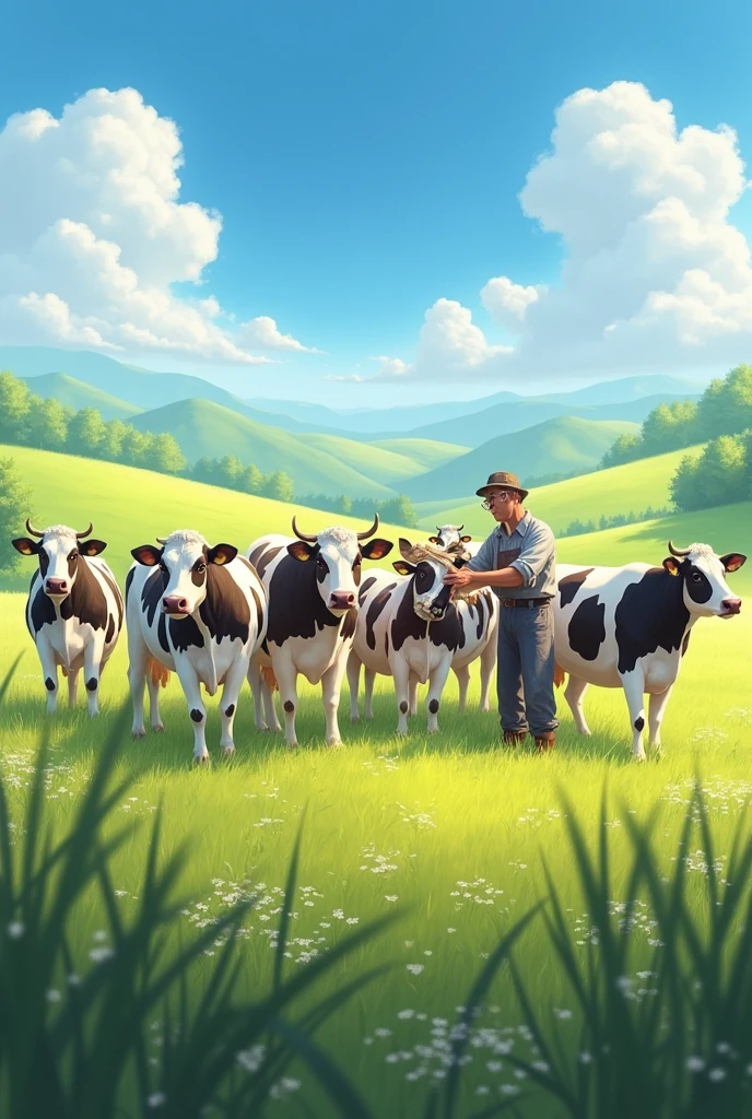 Milking cows in the fields