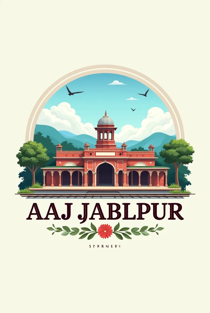 I want to creat a logo for Instagram page name 
       Aaj jablpur  in capital fornt and a beautiful railway station  with name Aaj jablpur 