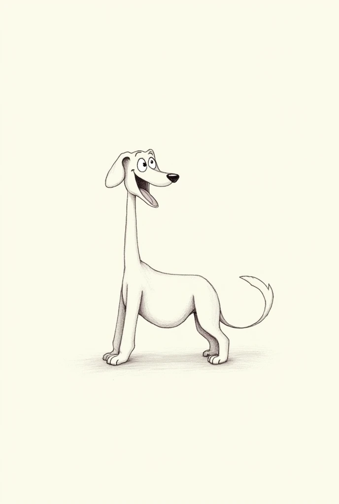 Long and Narrow Dog Drawing Image
