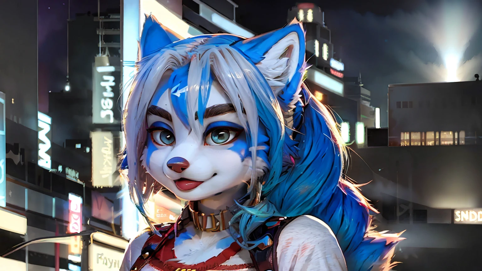 A beautiful and detailed (cute portrait) wa ((krystal)), Star Fox krystal, sslim, lovable, green eyes, medium breasts, (((Long blue hair 1.3))), Decollete, anthro, furry, Uploaded E621, detailed fluffy fur, (wa Fluff-Kevlar, Bayard Wu, Pino Daeni), detailed face, (fluffy), 1 girl, alone, sweet girl, gown