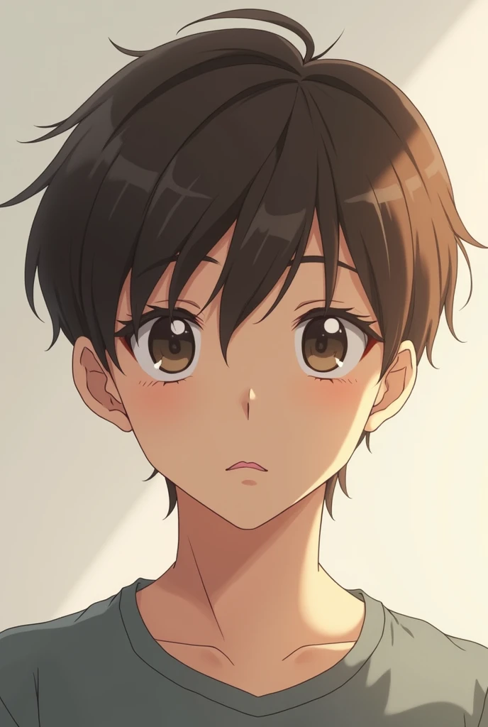 Anime boy, brown hair, dark eyes, 2